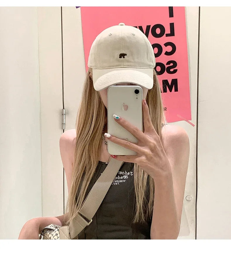 Cartoon Polar Bear Embroidery Baseball Cap
