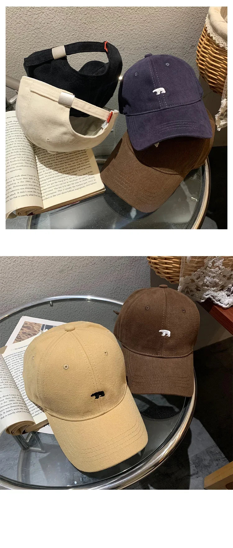Cartoon Polar Bear Embroidery Baseball Cap