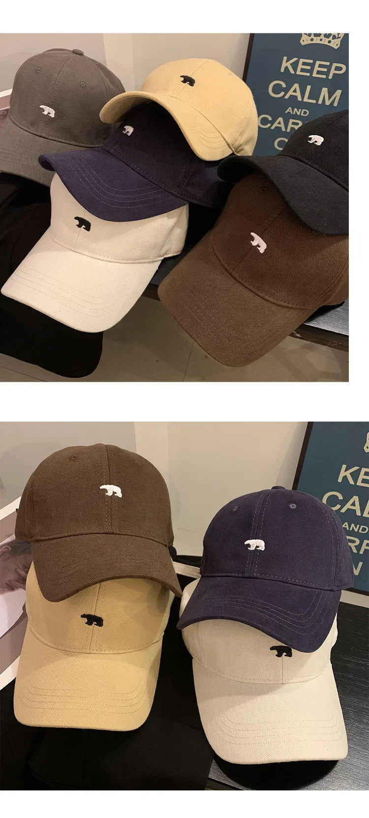 Cartoon Polar Bear Embroidery Baseball Cap
